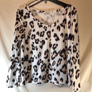 HOPE women’s animal print white/black slacks pink full over long sleeve shirt S